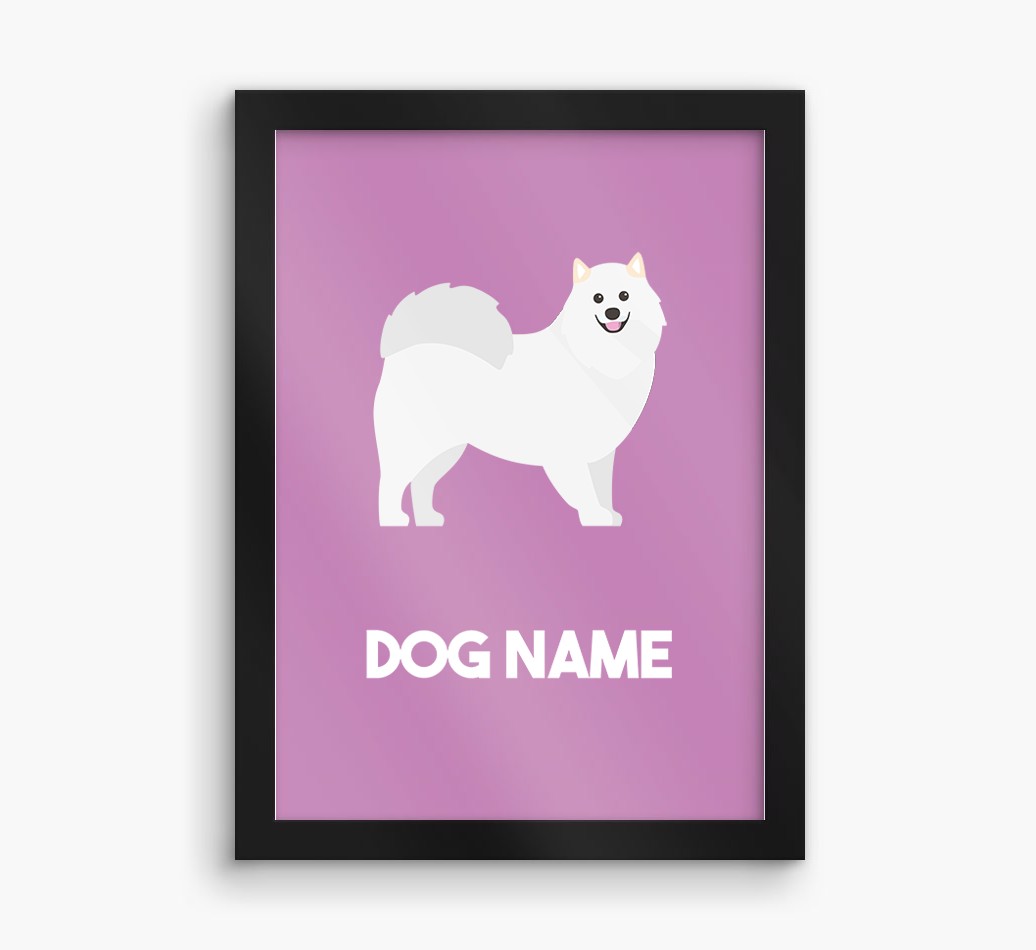 Dog Name & Profile: Personalised {breedFullName} Framed Print