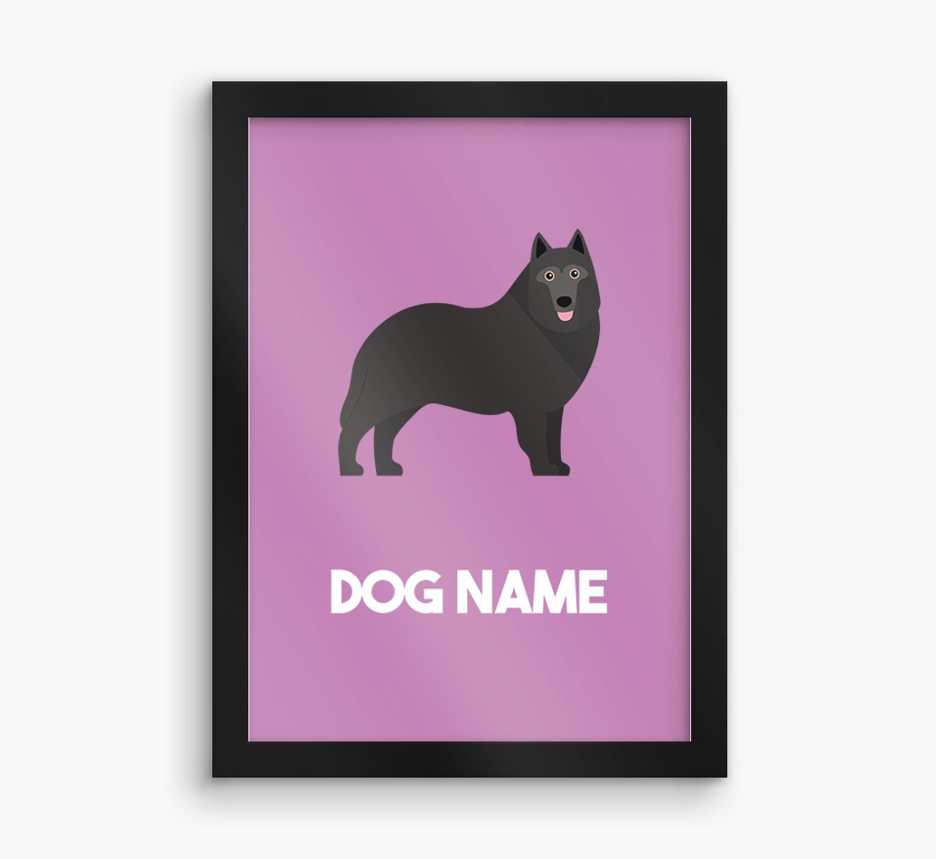 Dog Name & Profile: Personalised {breedFullName} Framed Print