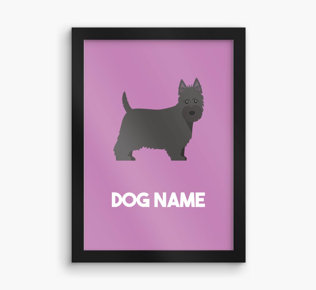 Dog Name & Profile: Personalised {breedFullName} Framed Print