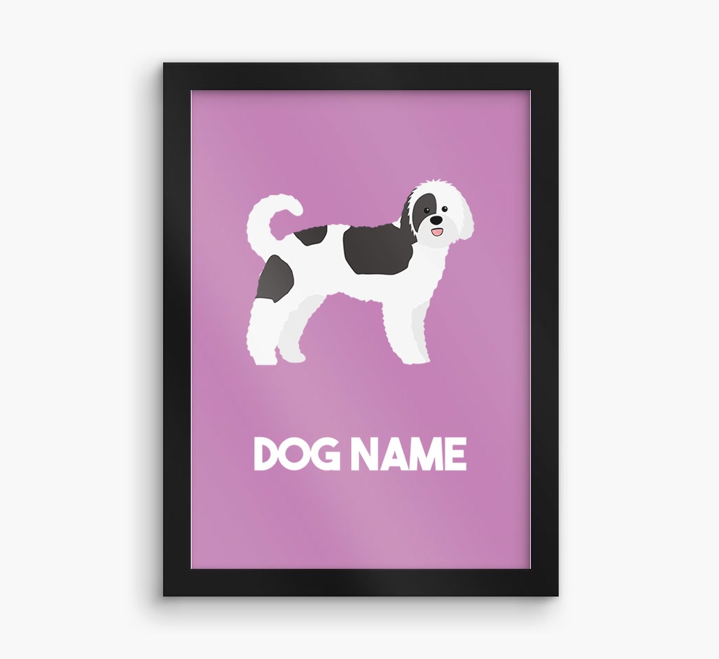 Dog Name & Profile: Personalized {breedFullName} Framed Print