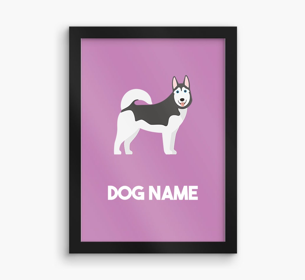 Dog Name & Profile: Personalized {breedFullName} Framed Print