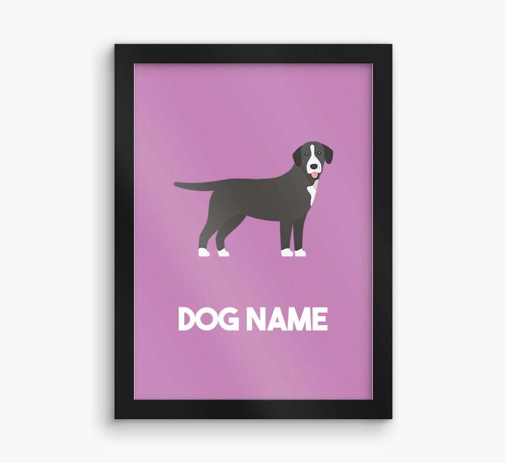 Dog Name & Profile: Personalised {breedFullName} Framed Print