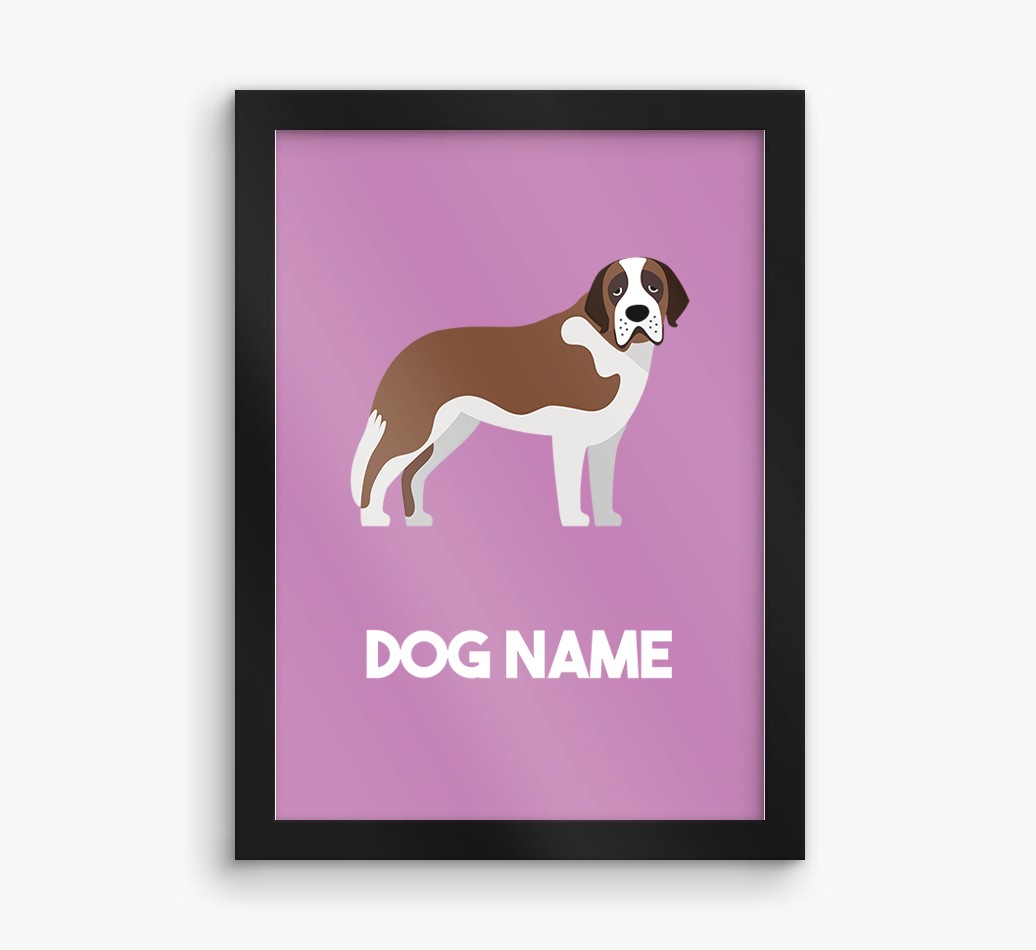 Dog Name & Profile: Personalised {breedFullName} Framed Print