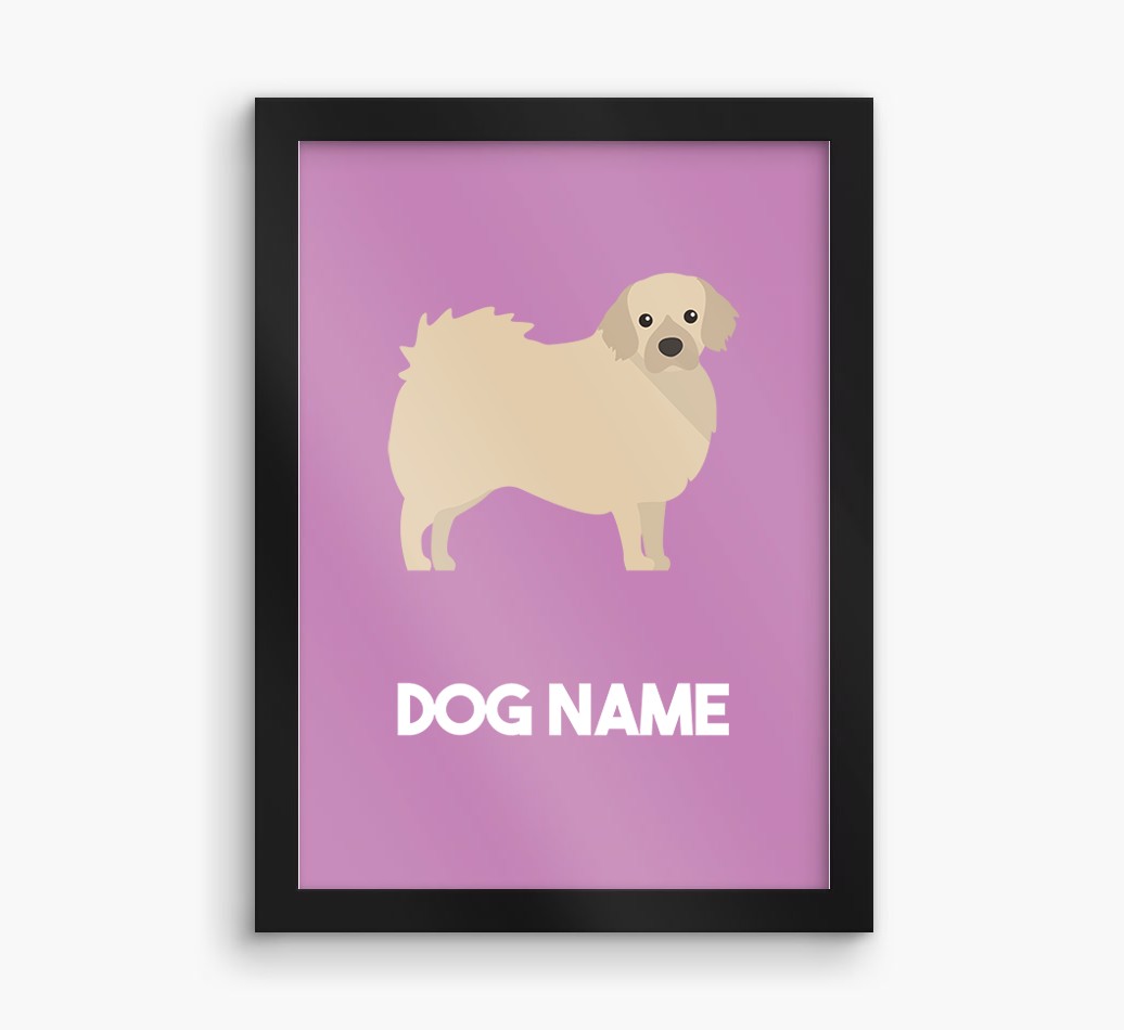 Dog Name & Profile: Personalised {breedFullName} Framed Print