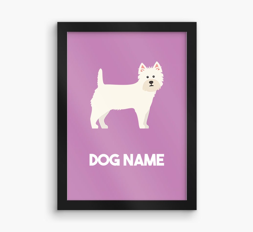 Dog Name & Profile: Personalised {breedFullName} Framed Print