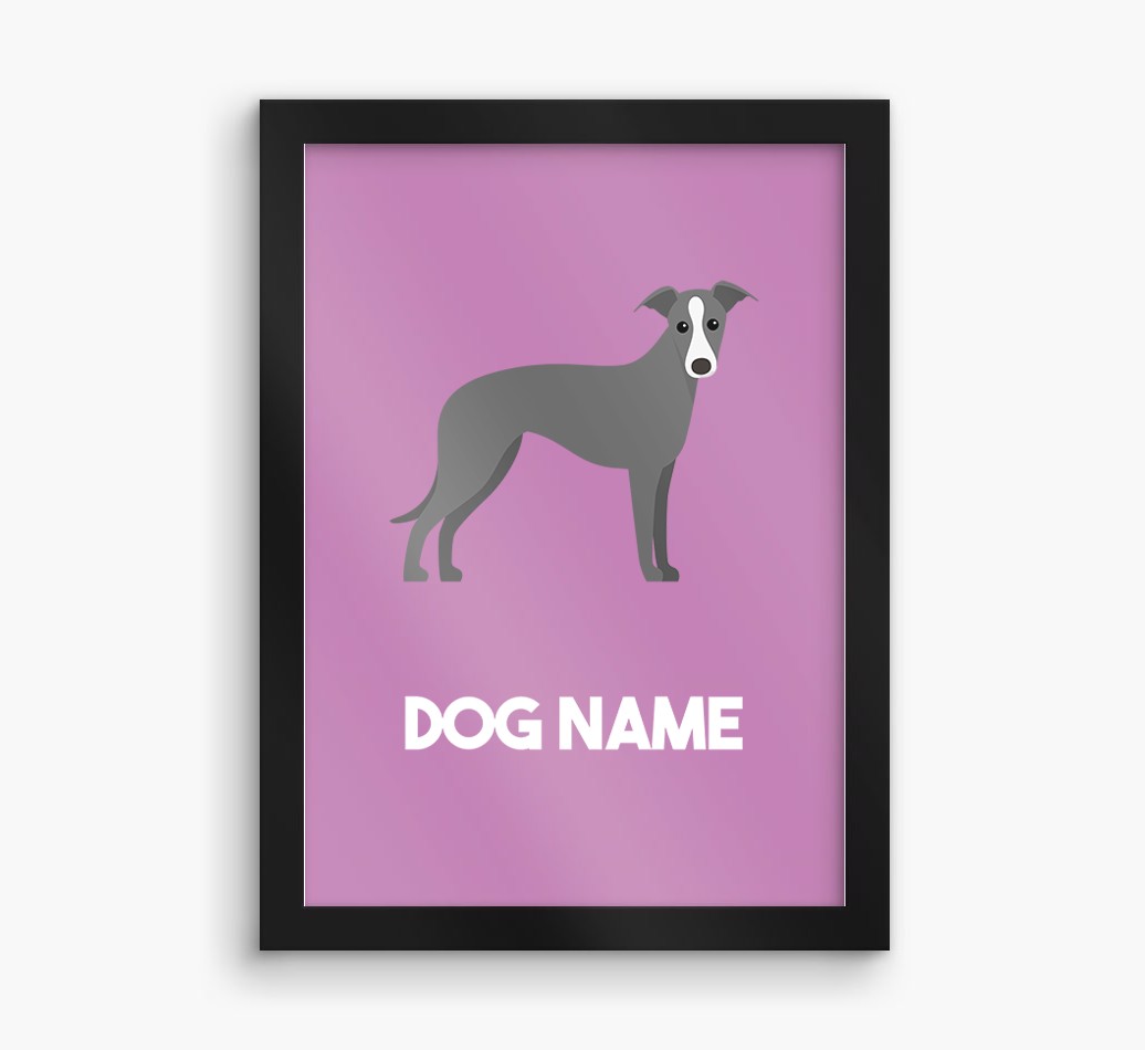 Dog Name & Profile: Personalised {breedFullName} Framed Print