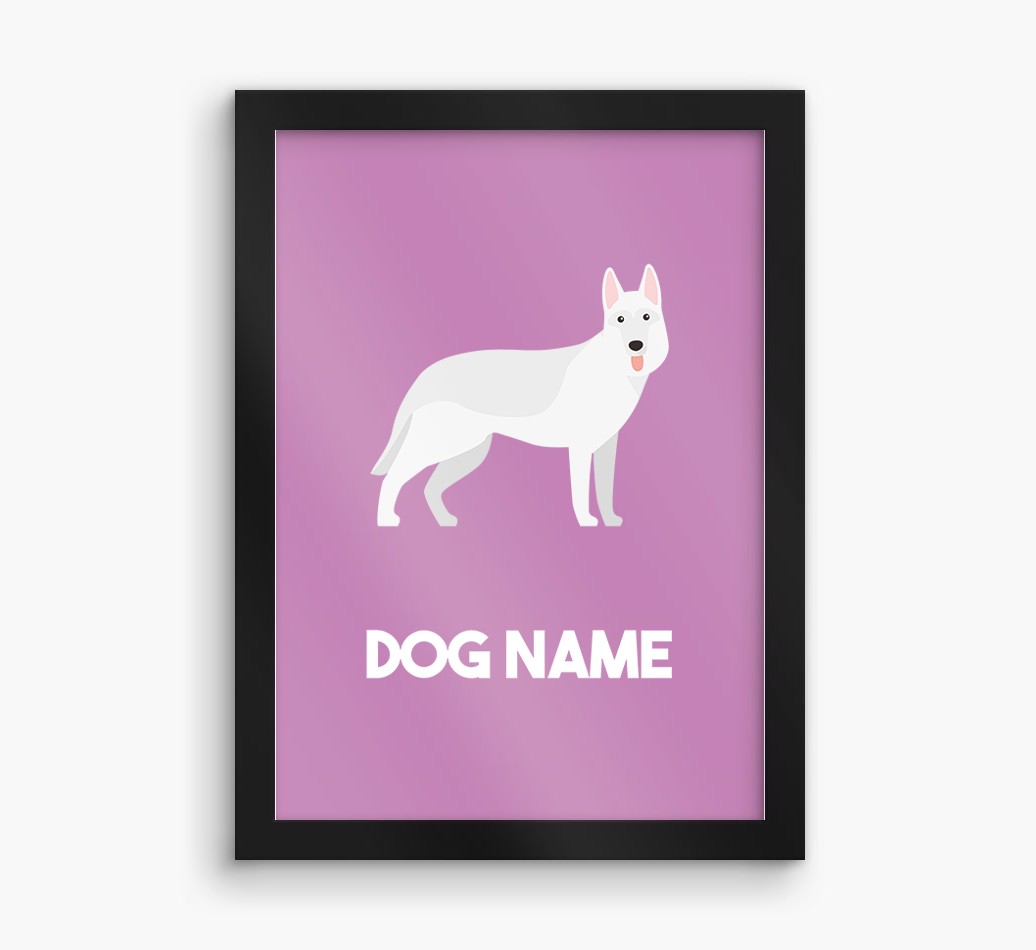 Dog Name & Profile: Personalized {breedFullName} Framed Print