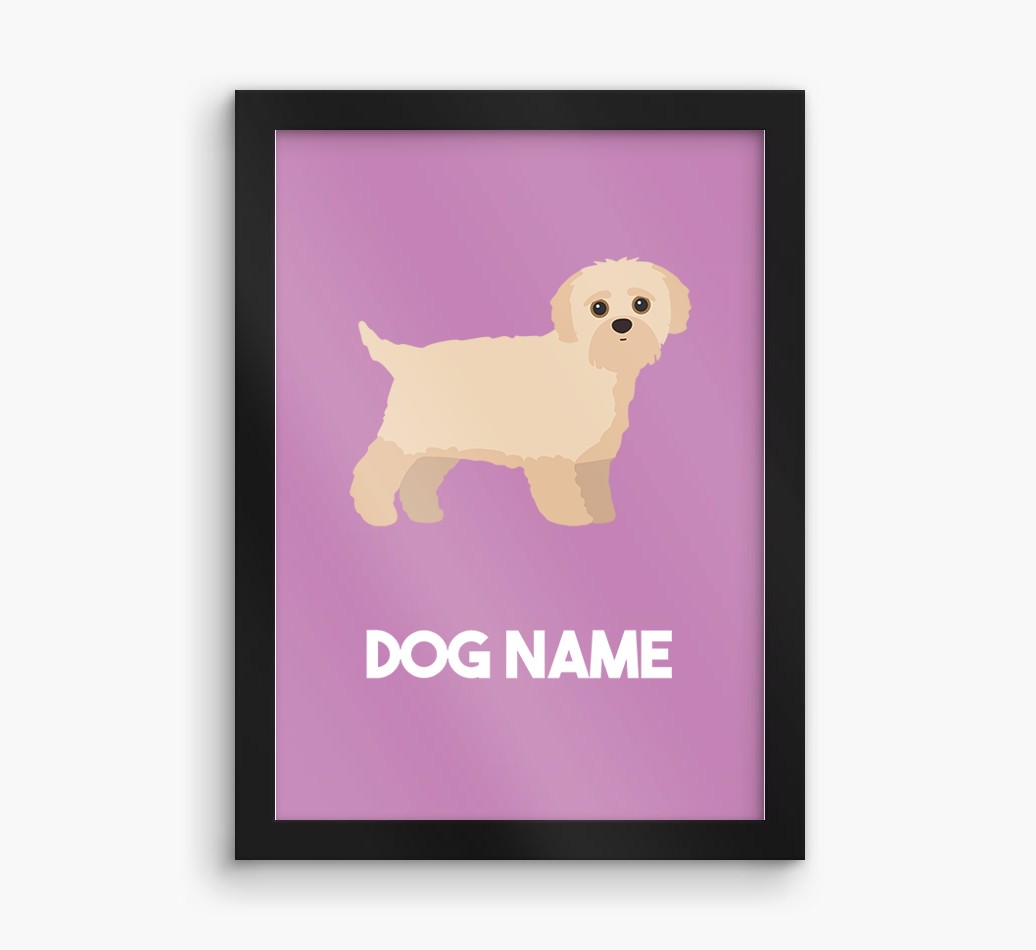 Dog Name & Profile: Personalised {breedFullName} Framed Print