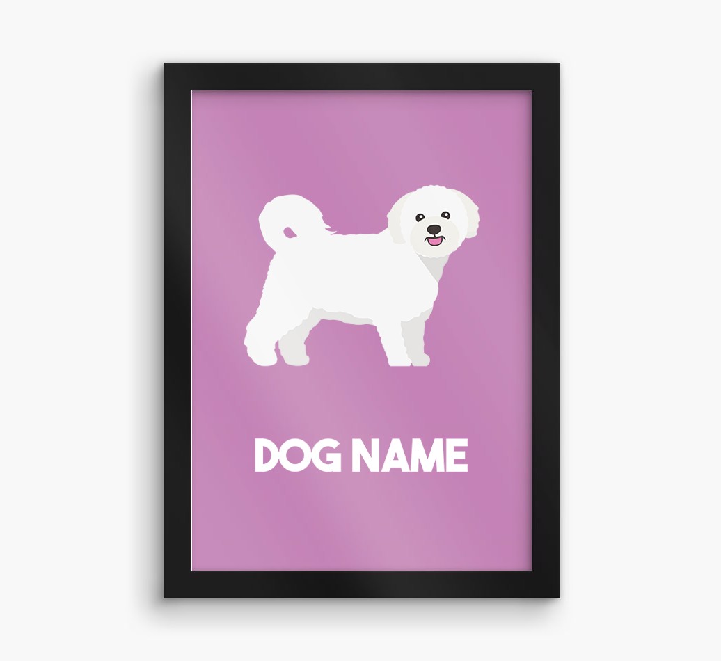 Dog Name & Profile: Personalized {breedFullName} Framed Print