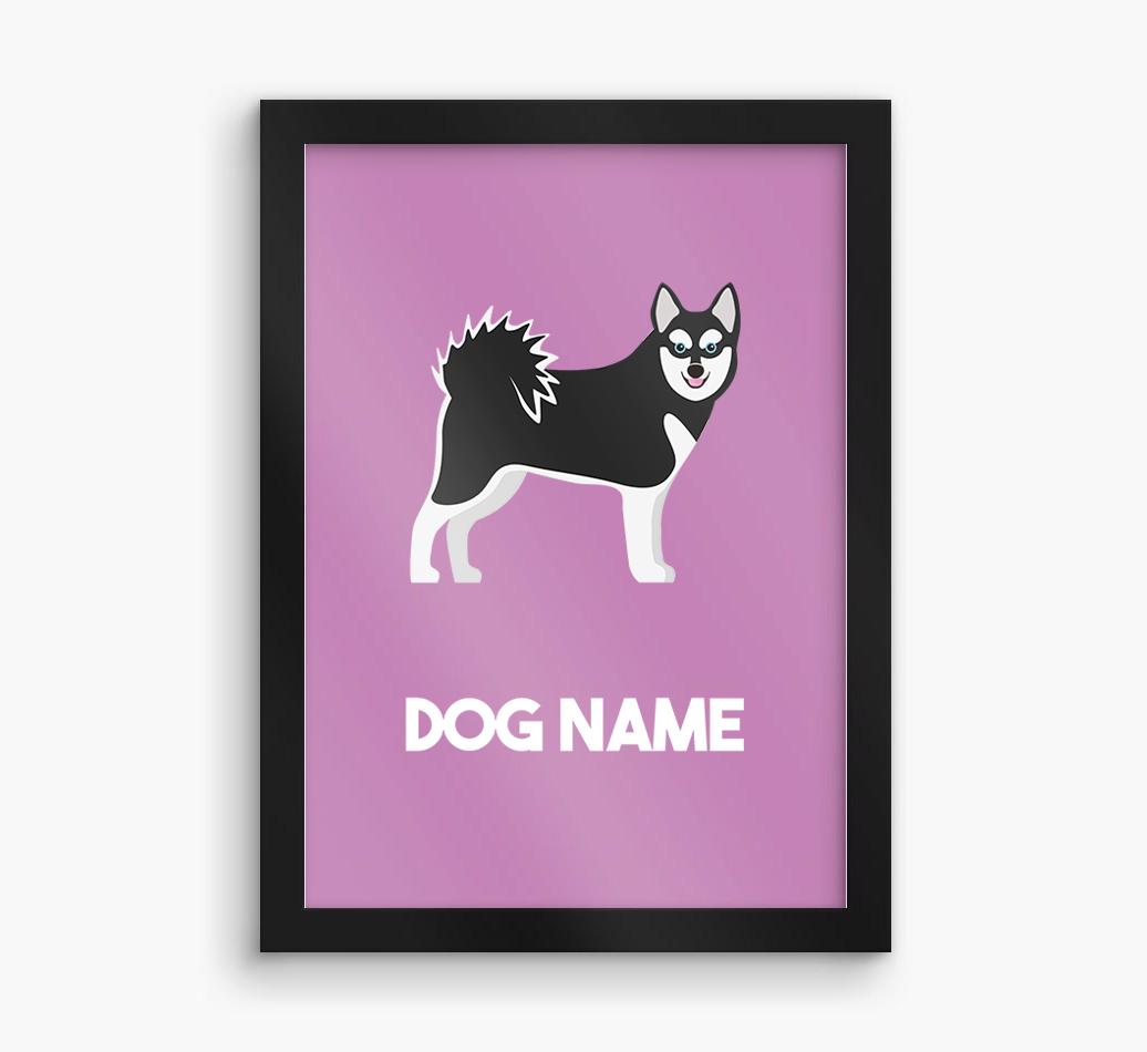 Dog Name & Profile: Personalized {breedFullName} Framed Print
