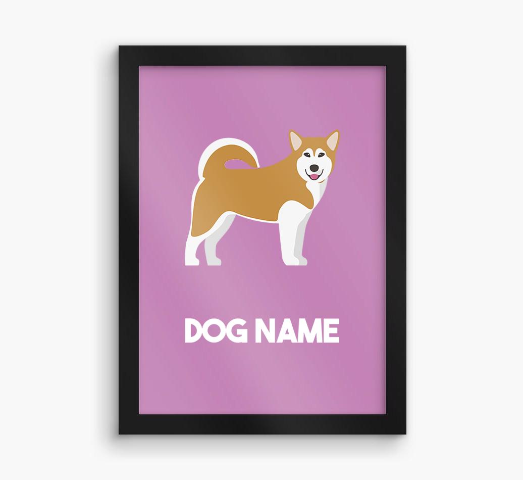 Dog Name & Profile: Personalized {breedFullName} Framed Print