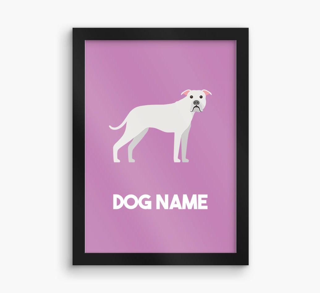 Dog Name & Profile: Personalized {breedFullName} Framed Print