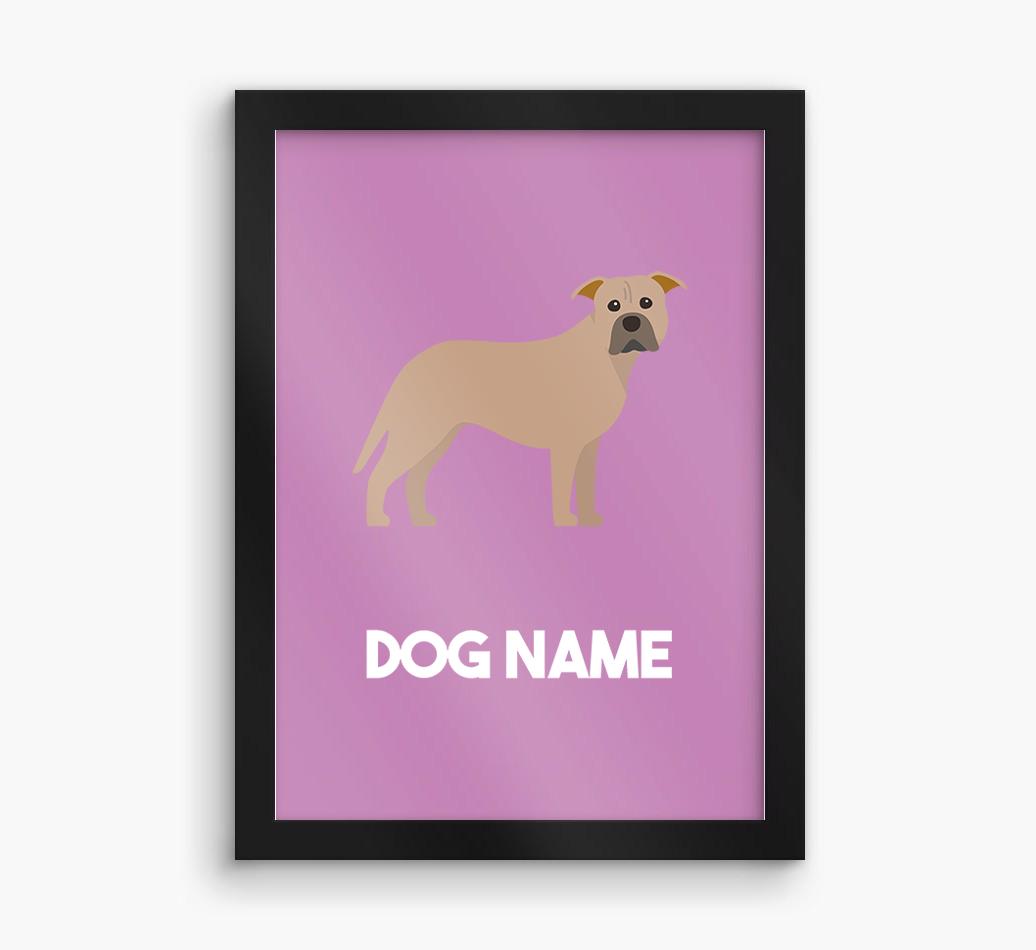 Dog Name & Profile: Personalized {breedFullName} Framed Print