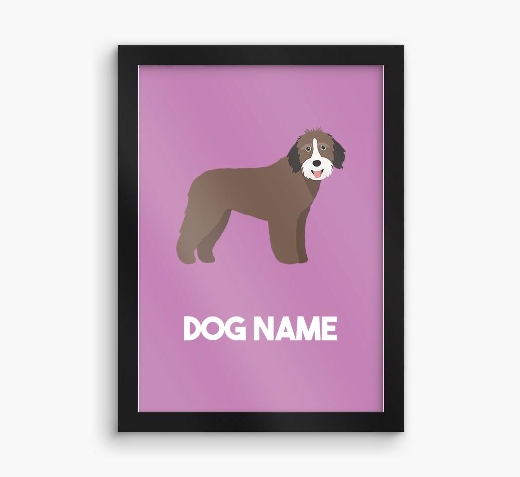 Dog Name & Profile: Personalized {breedFullName} Framed Print