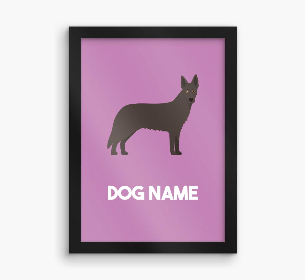 Dog Name & Profile: Personalized {breedFullName} Framed Print