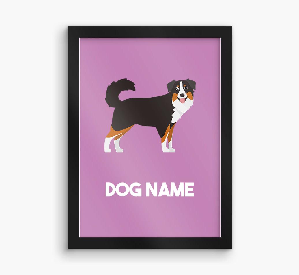 Dog Name & Profile: Personalized {breedFullName} Framed Print