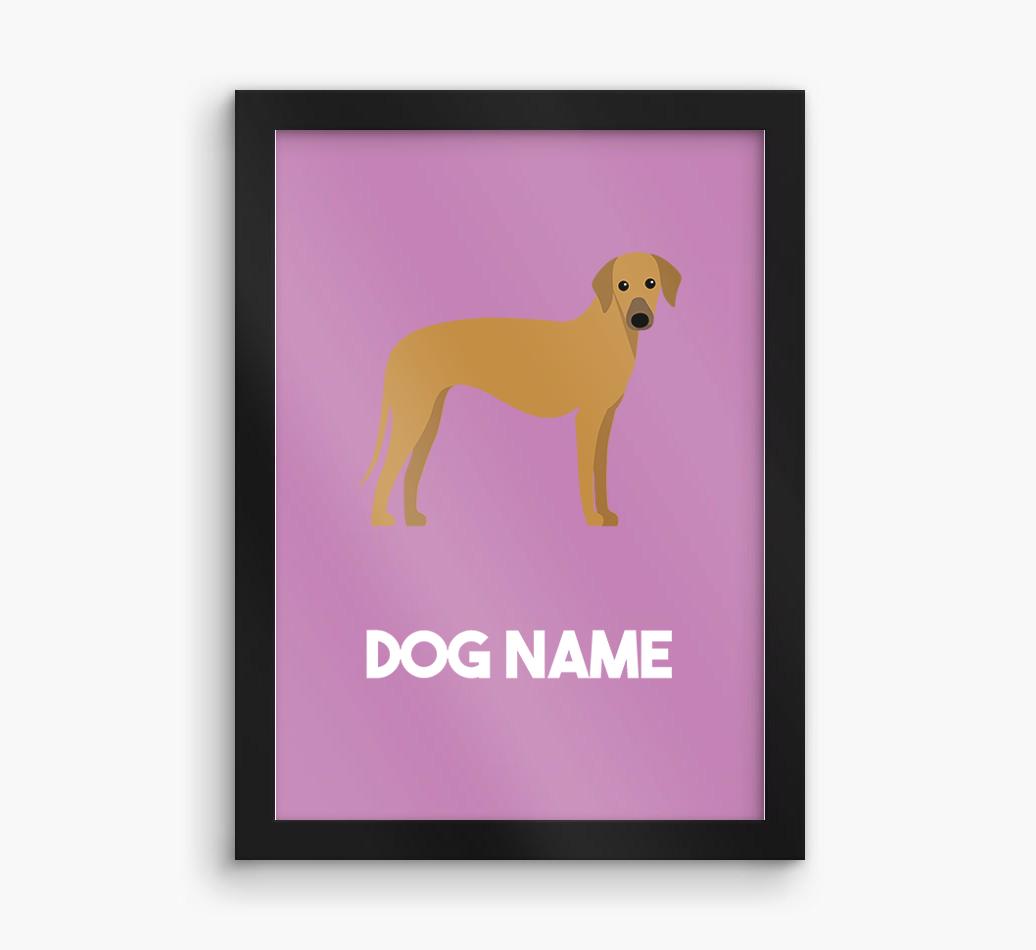 Dog Name & Profile: Personalized {breedFullName} Framed Print