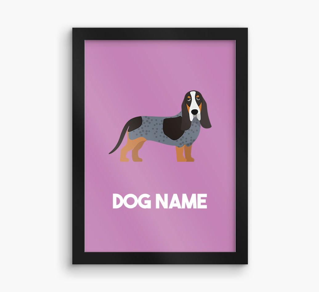 Dog Name & Profile: Personalized {breedFullName} Framed Print