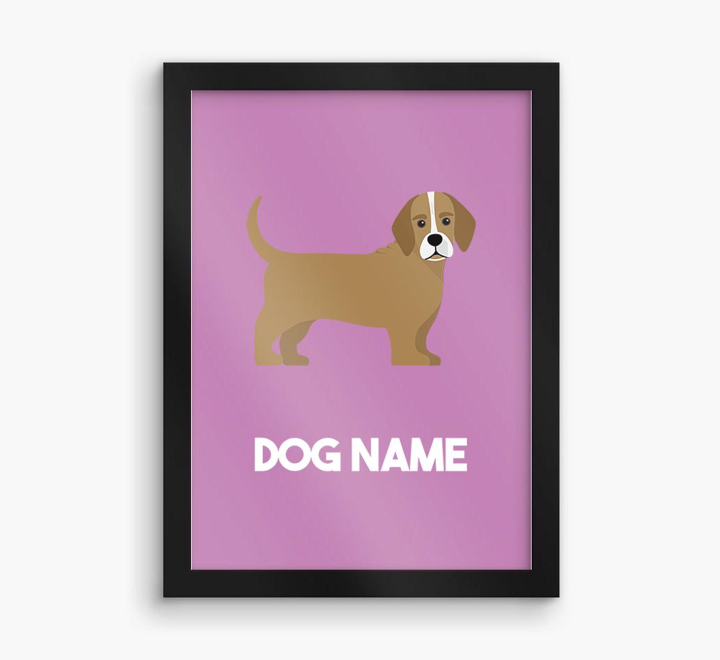 Dog Name & Profile: Personalized {breedFullName} Framed Print