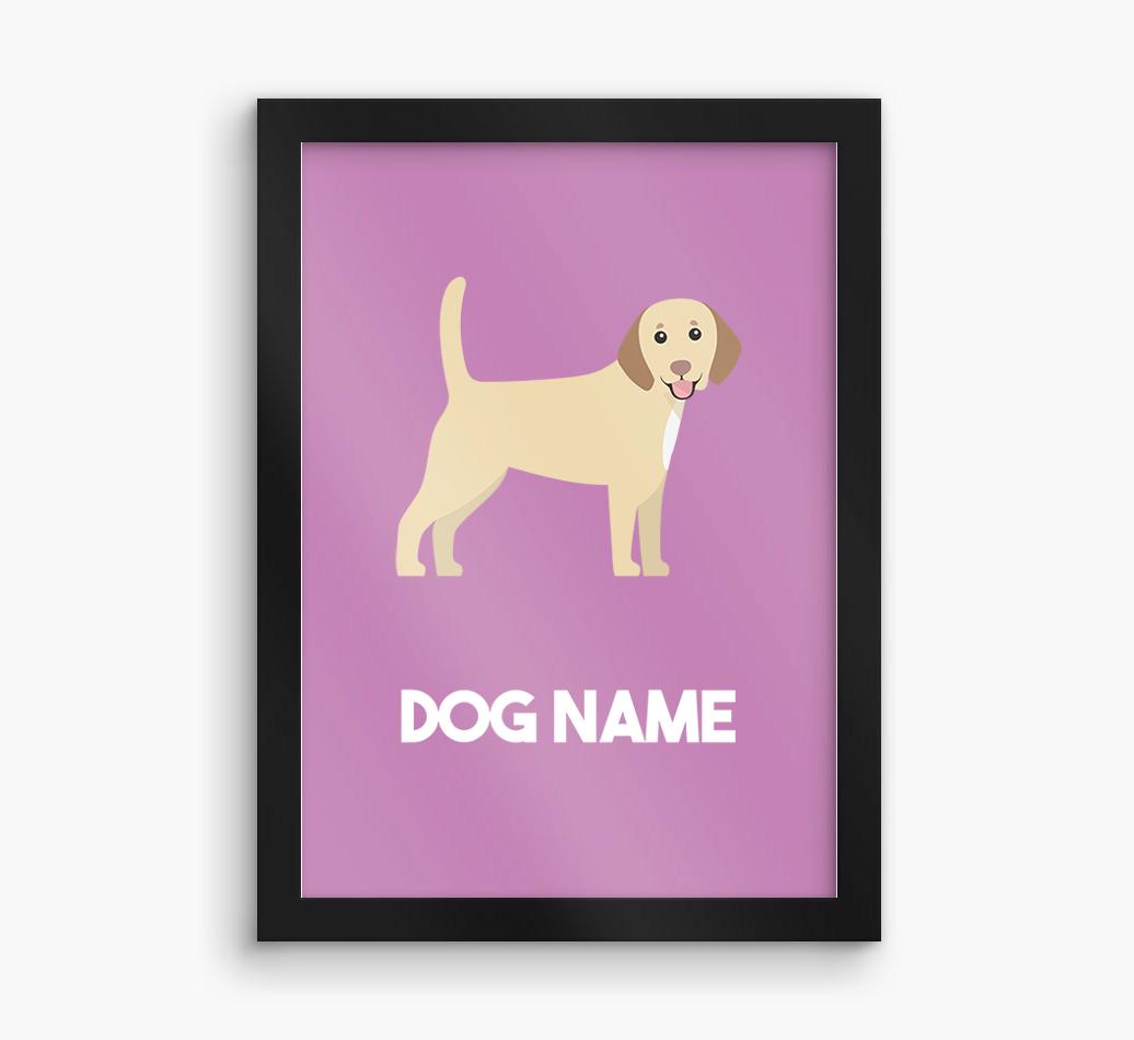 Dog Name & Profile: Personalized {breedFullName} Framed Print