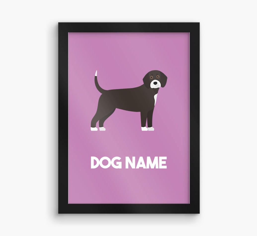 Dog Name & Profile: Personalized {breedFullName} Framed Print