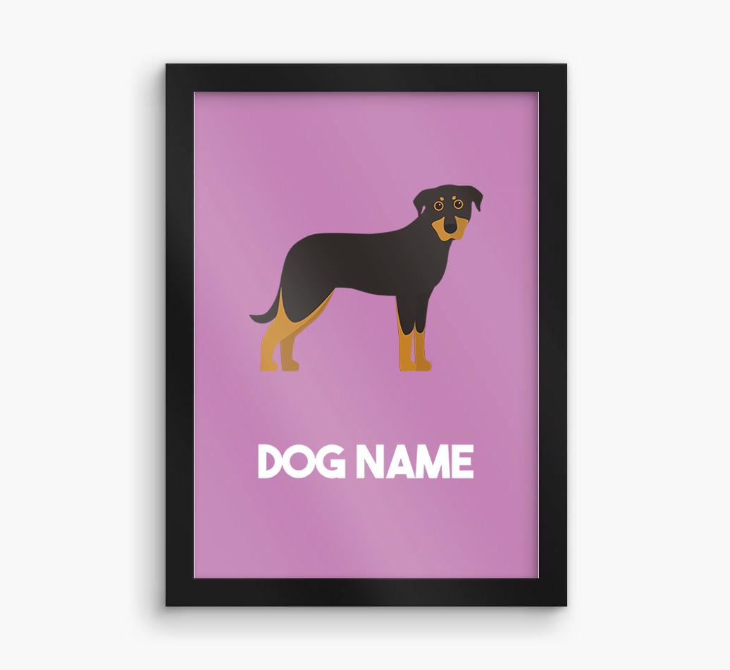 Dog Name & Profile: Personalized {breedFullName} Framed Print