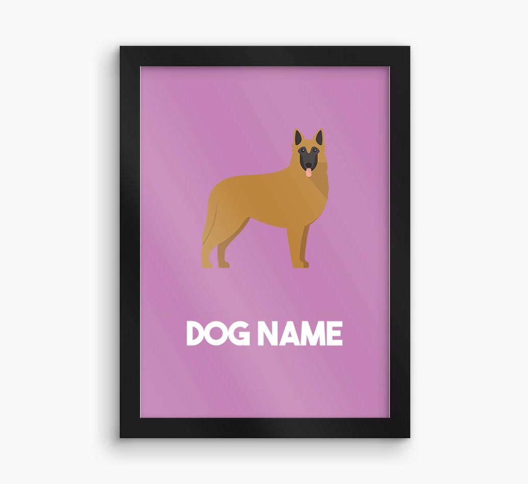Dog Name & Profile: Personalized {breedFullName} Framed Print