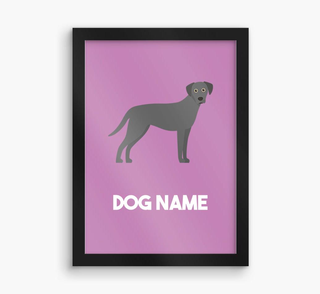 Dog Name & Profile: Personalized {breedFullName} Framed Print