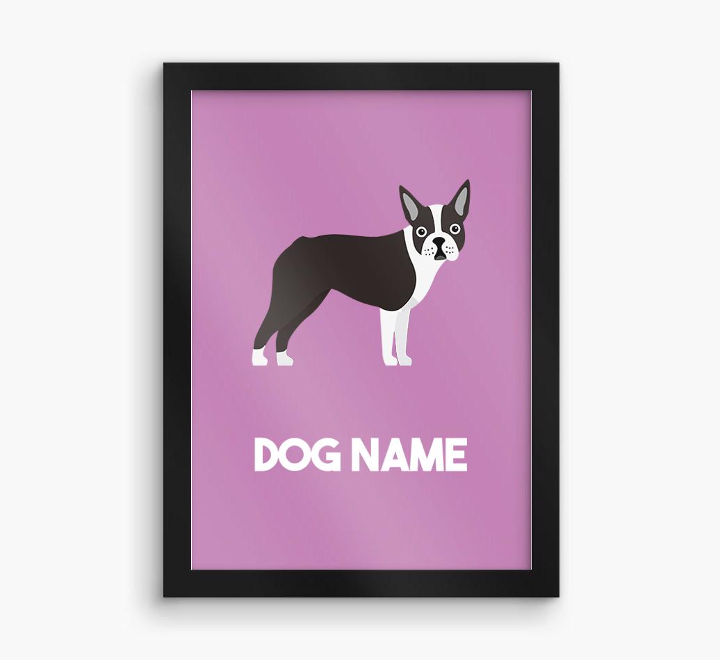 Dog Name & Profile: Personalized {breedFullName} Framed Print