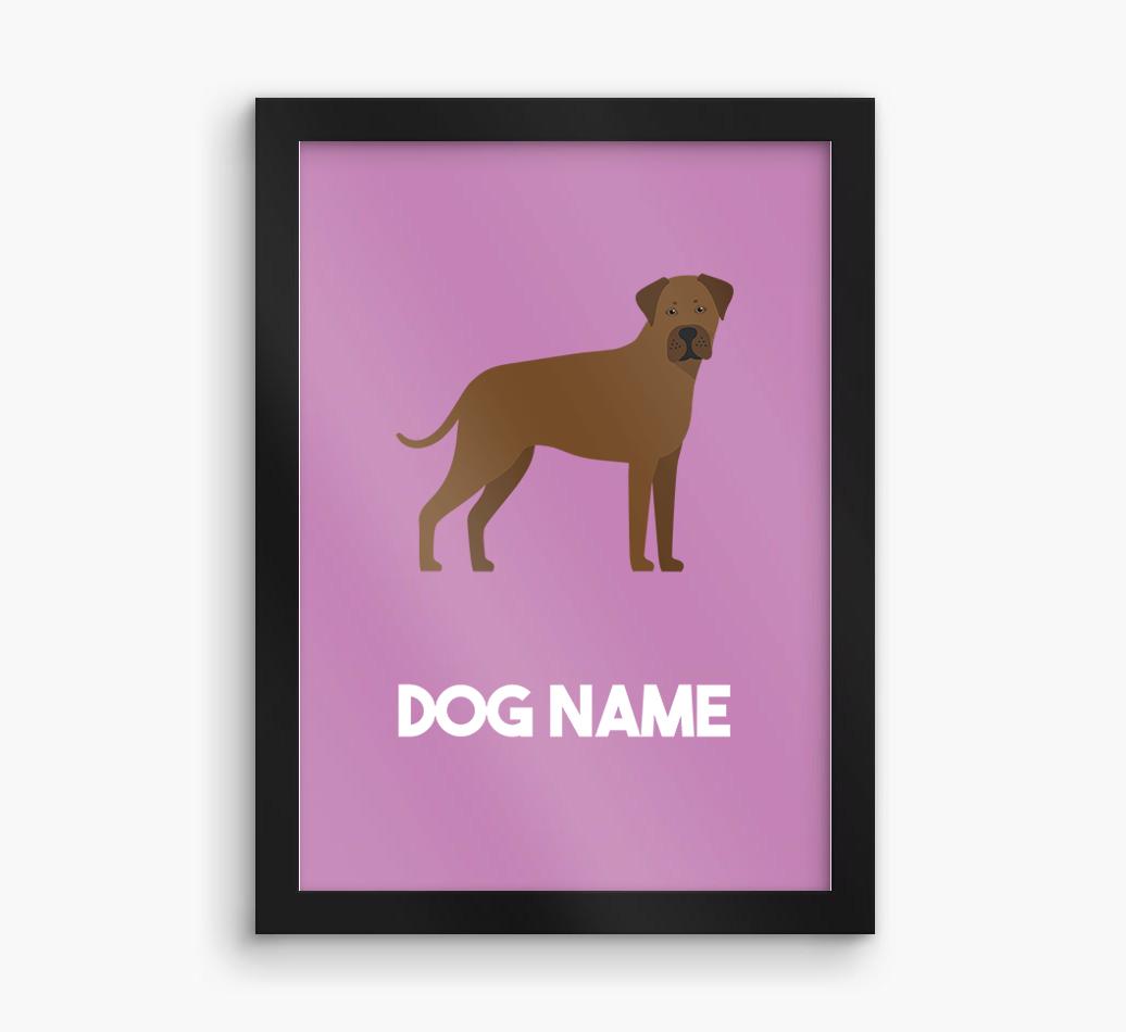 Dog Name & Profile: Personalized {breedFullName} Framed Print