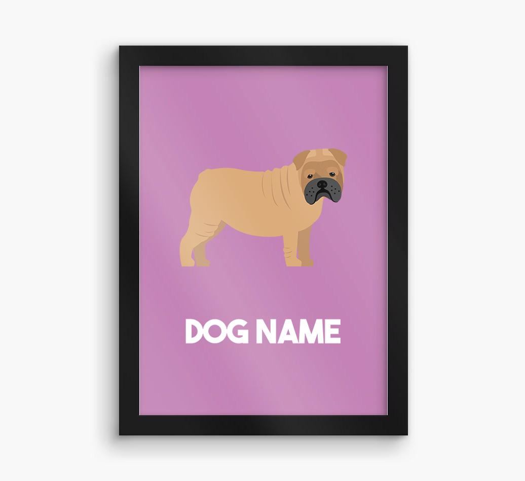 Dog Name & Profile: Personalized {breedFullName} Framed Print