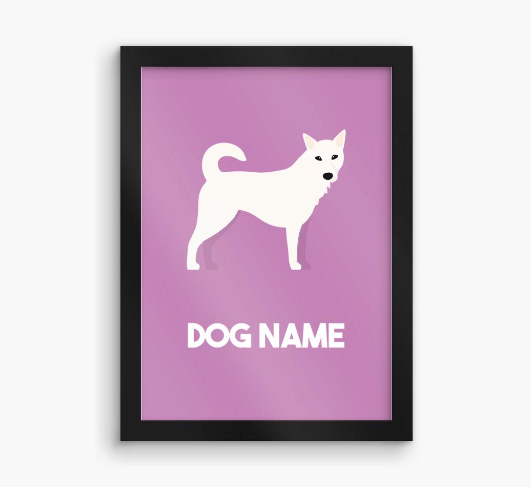 Dog Name & Profile: Personalized {breedFullName} Framed Print