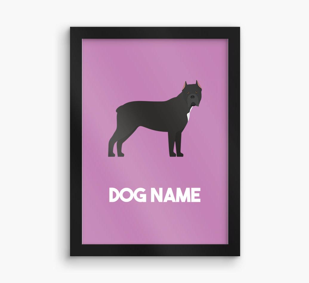 Dog Name & Profile: Personalized {breedFullName} Framed Print
