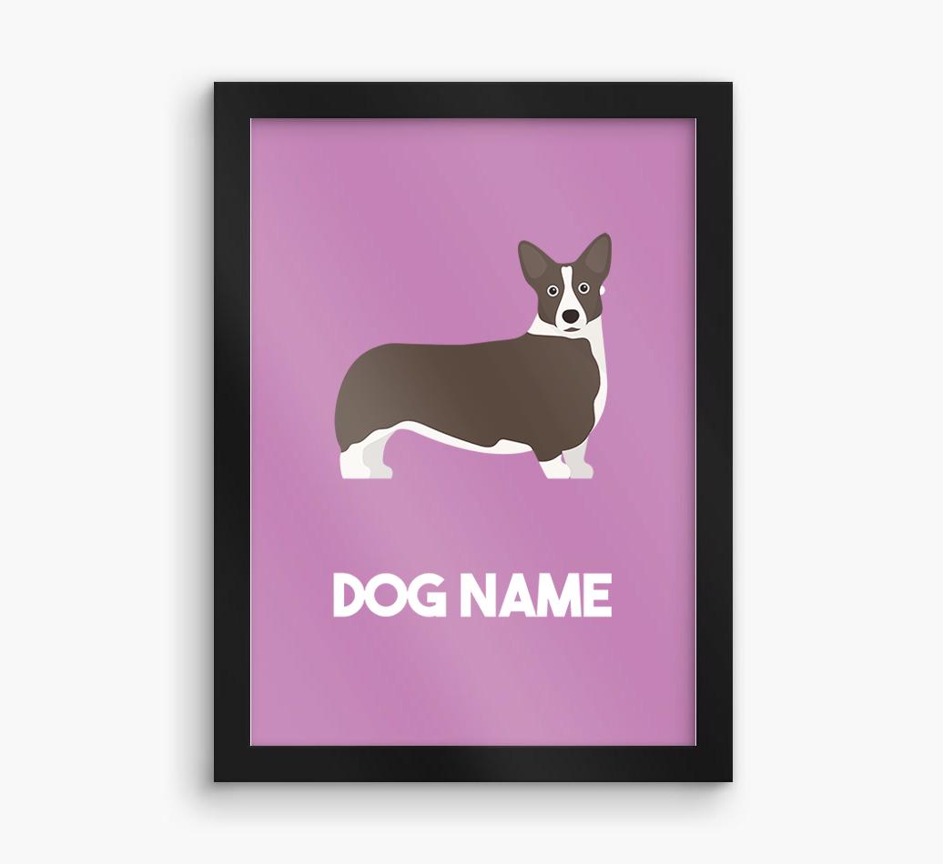 Dog Name & Profile: Personalized {breedFullName} Framed Print