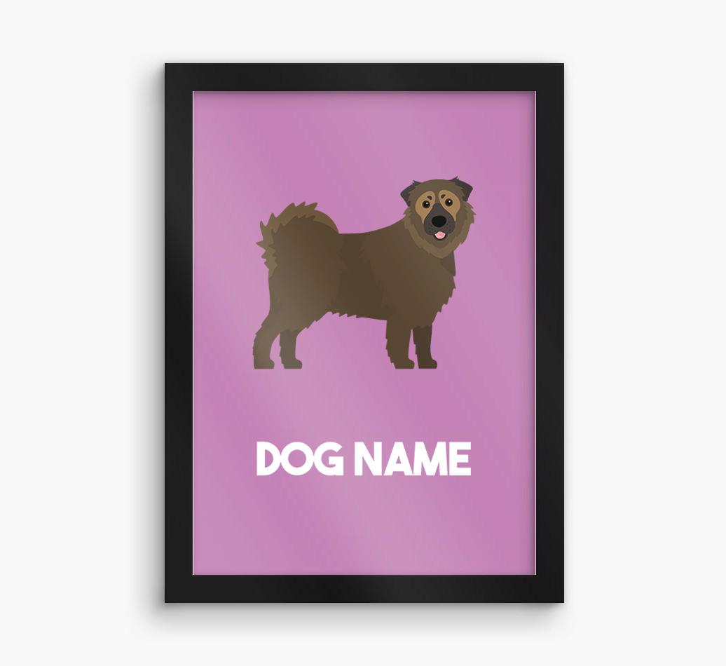 Dog Name & Profile: Personalized {breedFullName} Framed Print