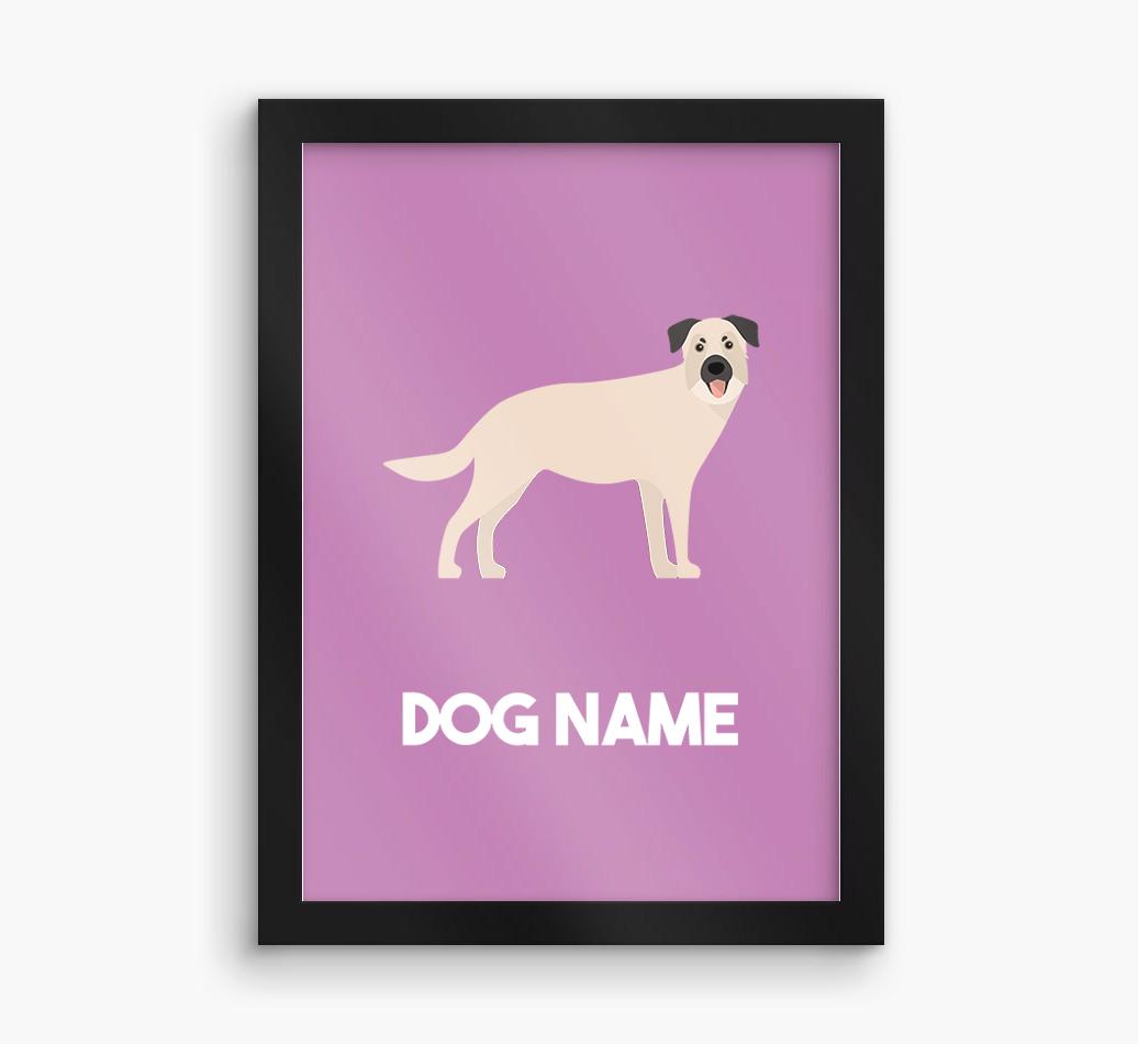 Dog Name & Profile: Personalized {breedFullName} Framed Print