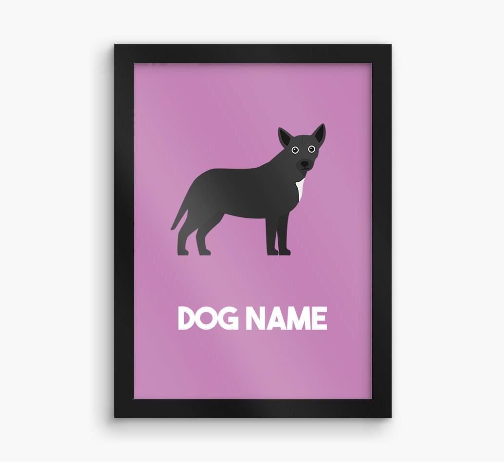 Dog Name & Profile: Personalized {breedFullName} Framed Print