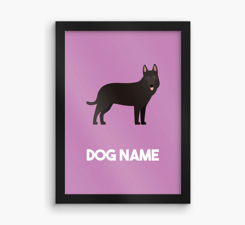 Dog Name & Profile: Personalized {breedFullName} Framed Print
