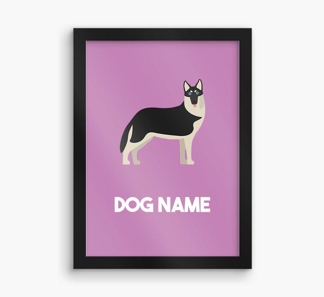 Dog Name & Profile: Personalized {breedFullName} Framed Print