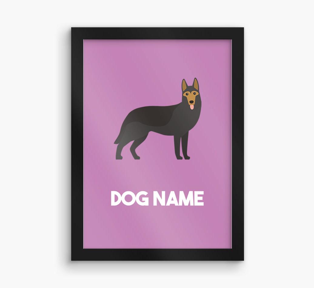 Dog Name & Profile: Personalized {breedFullName} Framed Print