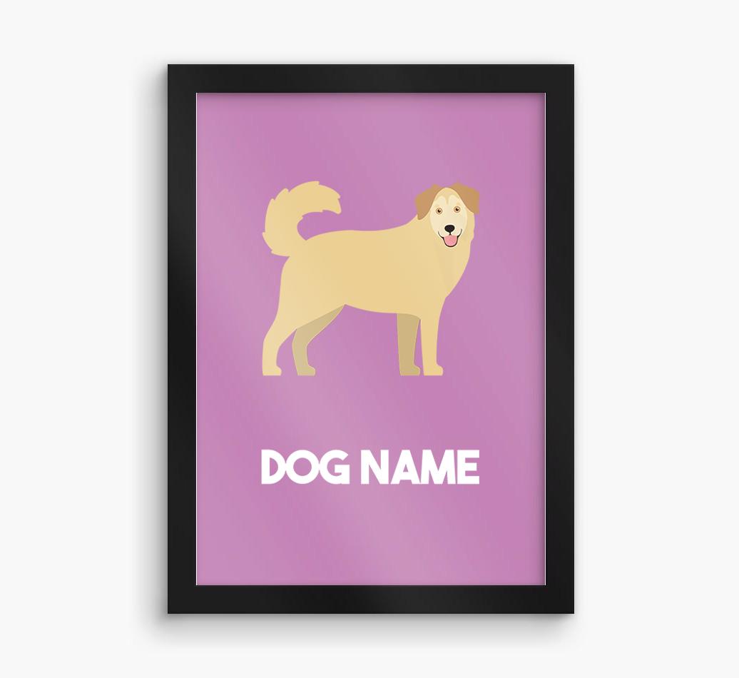 Dog Name & Profile: Personalized {breedFullName} Framed Print