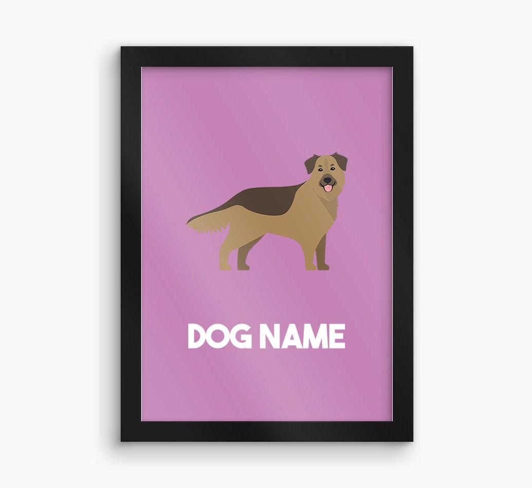 Dog Name & Profile: Personalized {breedFullName} Framed Print