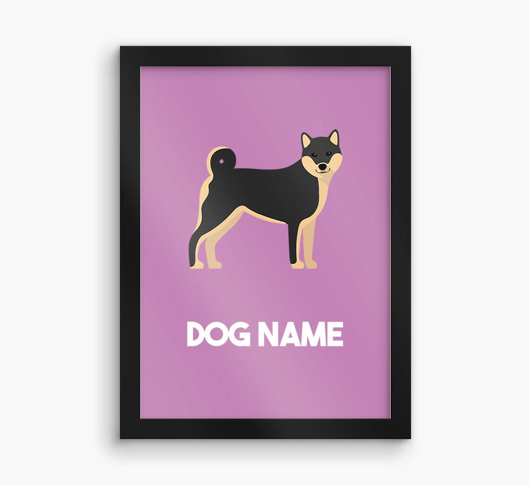 Dog Name & Profile: Personalized {breedFullName} Framed Print