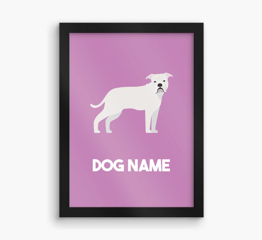 Dog Name & Profile: Personalized {breedFullName} Framed Print