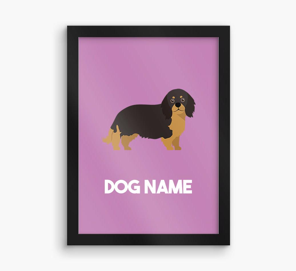Dog Name & Profile: Personalized {breedFullName} Framed Print