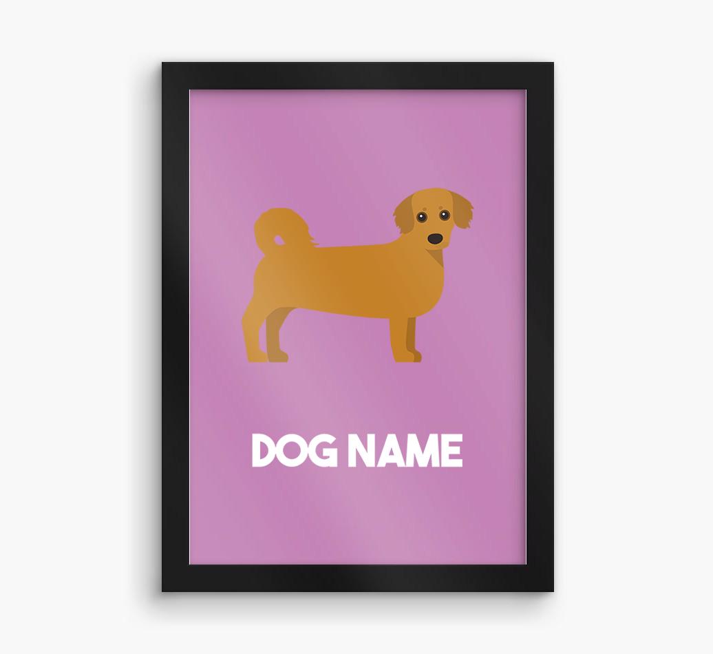 Dog Name & Profile: Personalized {breedFullName} Framed Print