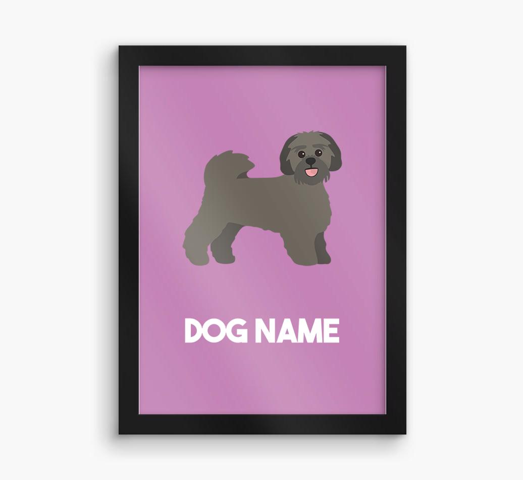 Dog Name & Profile: Personalized {breedFullName} Framed Print