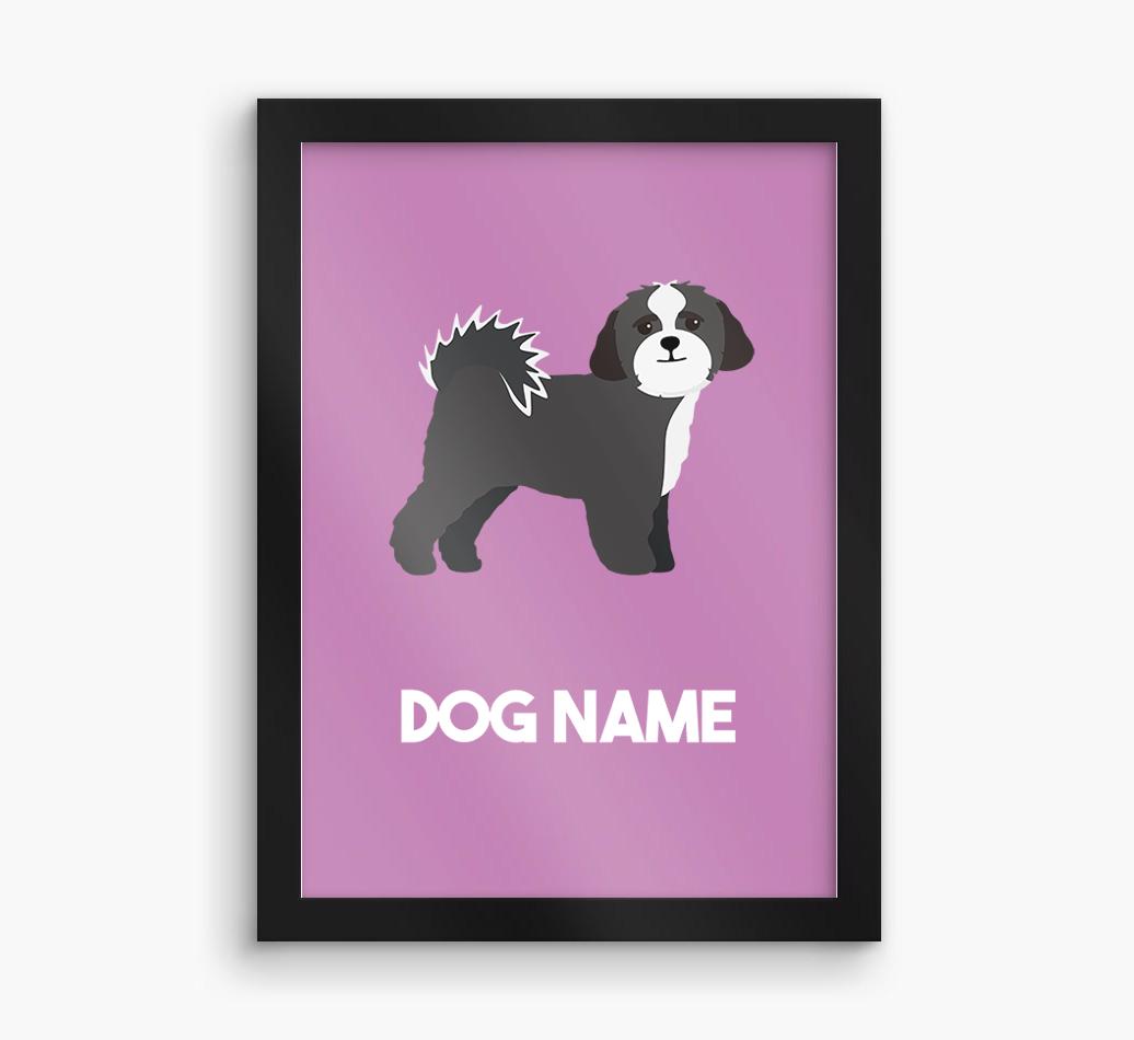 Dog Name & Profile: Personalized {breedFullName} Framed Print