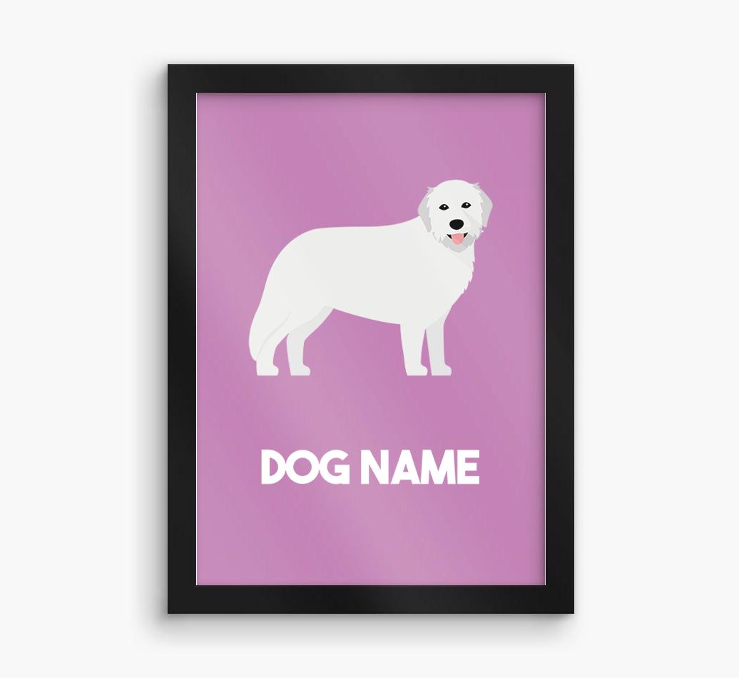 Dog Name & Profile: Personalized {breedFullName} Framed Print