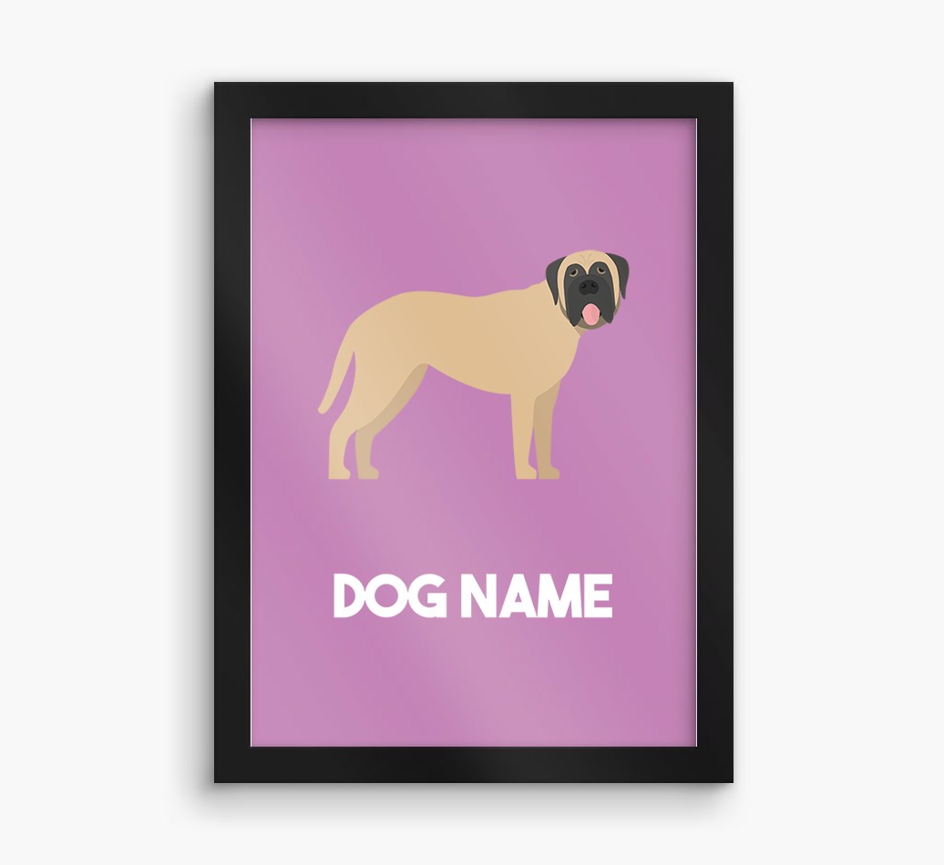 Dog Name & Profile: Personalized {breedFullName} Framed Print